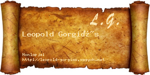 Leopold Gorgiás névjegykártya